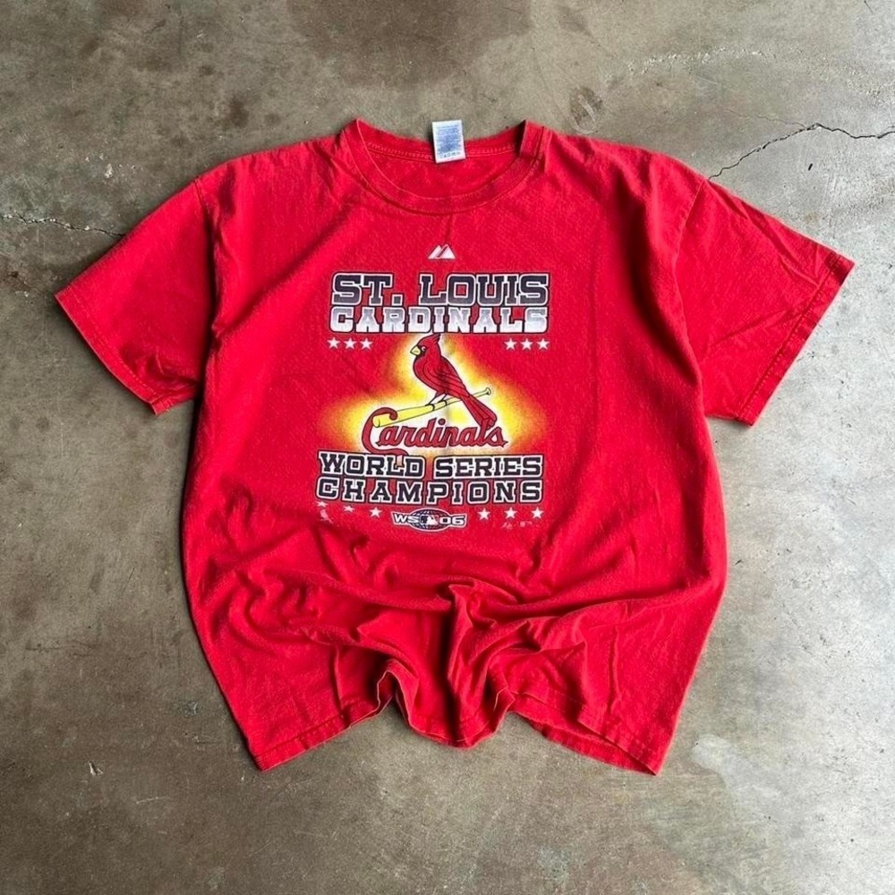 Red vintage St Louis Cardinals World Series Champions tee streetwear